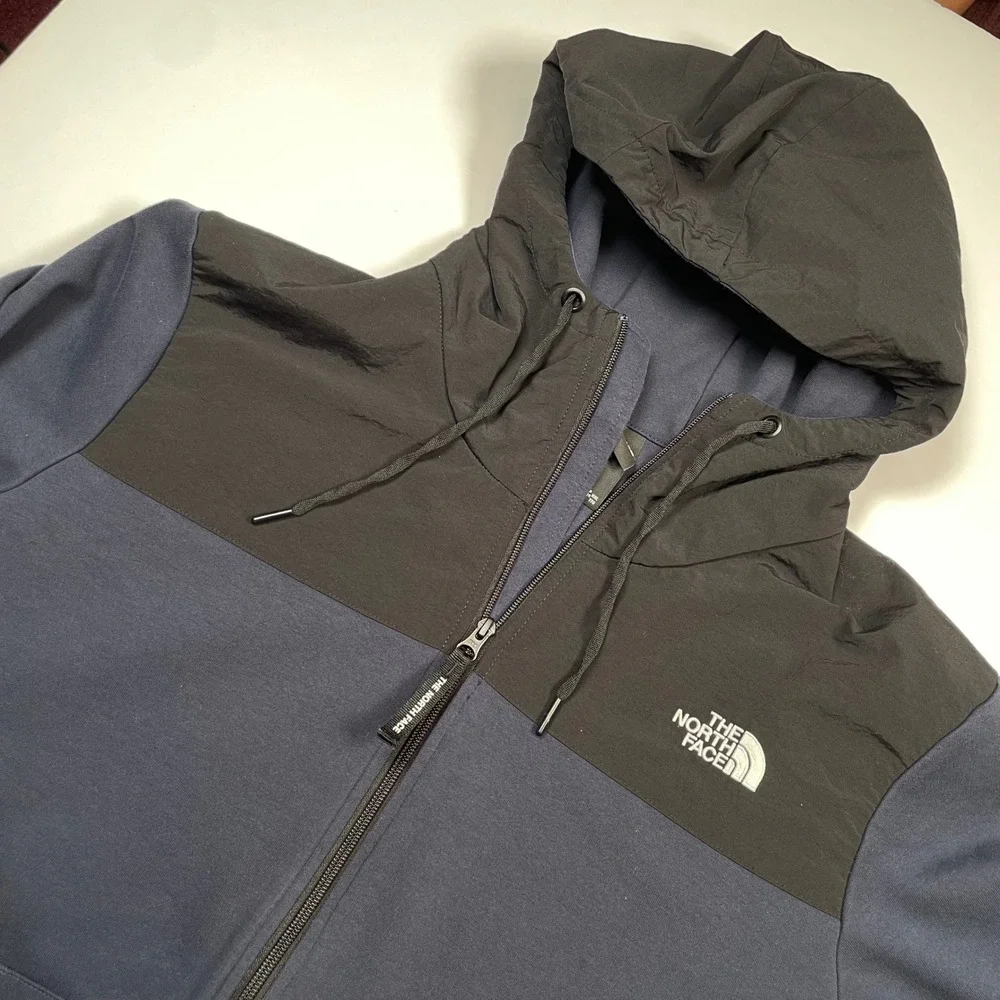 The North Face Mens XXL Navy Black Colorblock Full Zip Water Resistant Hoodie